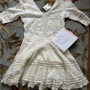 LoveShackFancy Cream Lace Formal Dress